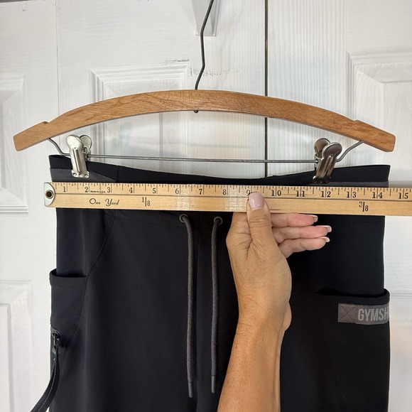 Gymshark Pants Mens Adult Small Black Athletic Windbreaker Logo Joggers 28x27 - Picture 3 of 8